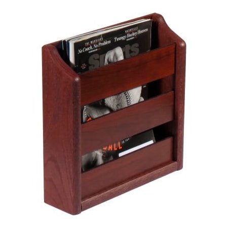 Wooden Mallet Wooden Mallet Wall Mount or Countertop Magazine Rack 11"W Mahogany MRS1MH